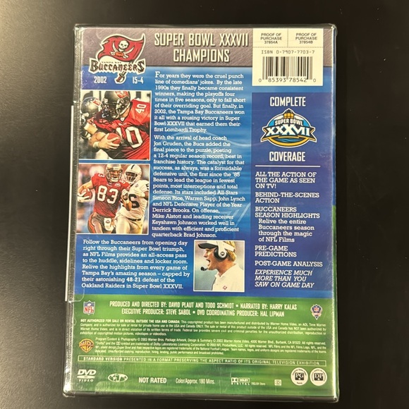 NEW: Tampa Bay Buccaneers Super Bowl XXXVII Champions - DVD - Picture 2 of 3